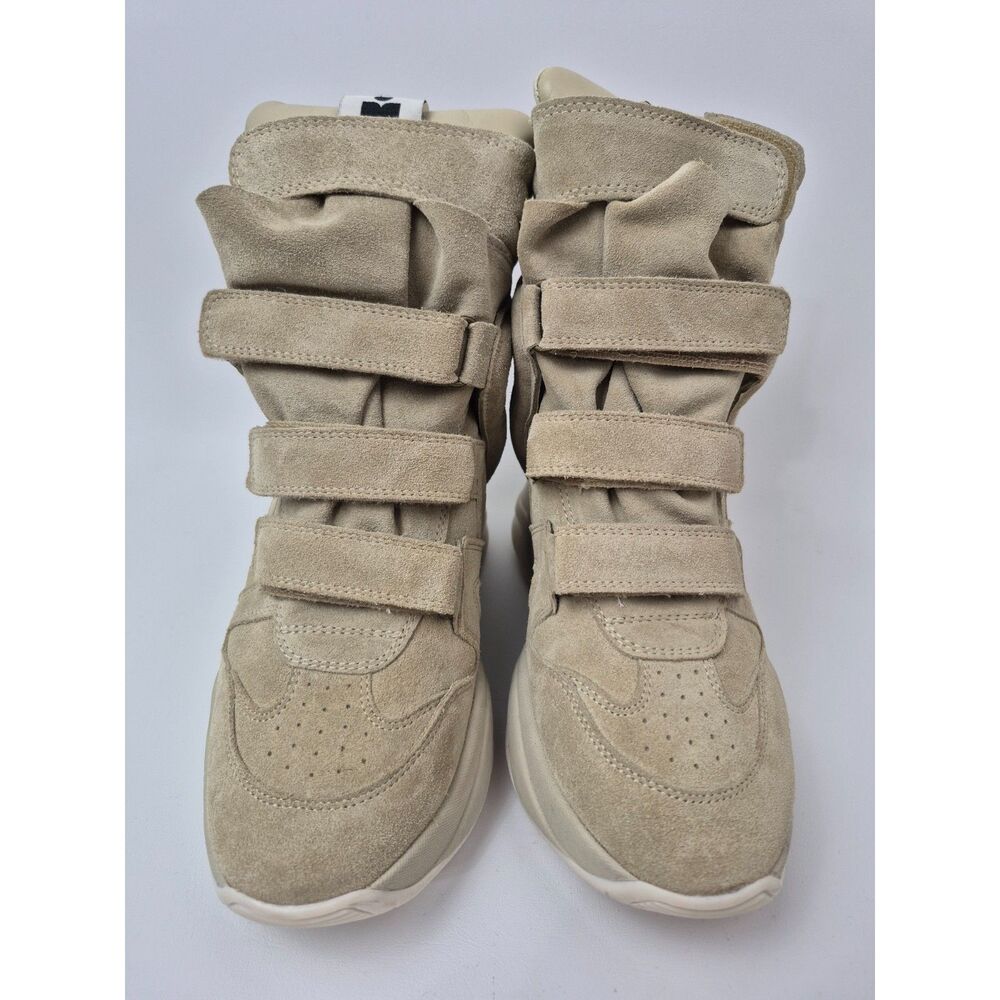 Isabel Marant Women's Beige Suede Balskee Hidden Wedge High Top Sneaker Size 41 - Picture 4 of 7